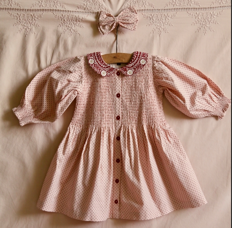 BONJOUR DIARY 可愛點點壓褶洋(含髮夾) TUNIQUE WITH HAIR CLIP