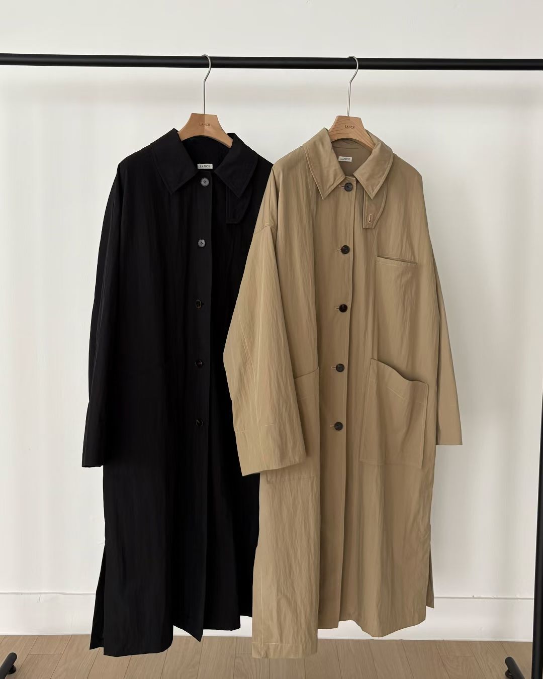 PE5002 棉70%反領長外套