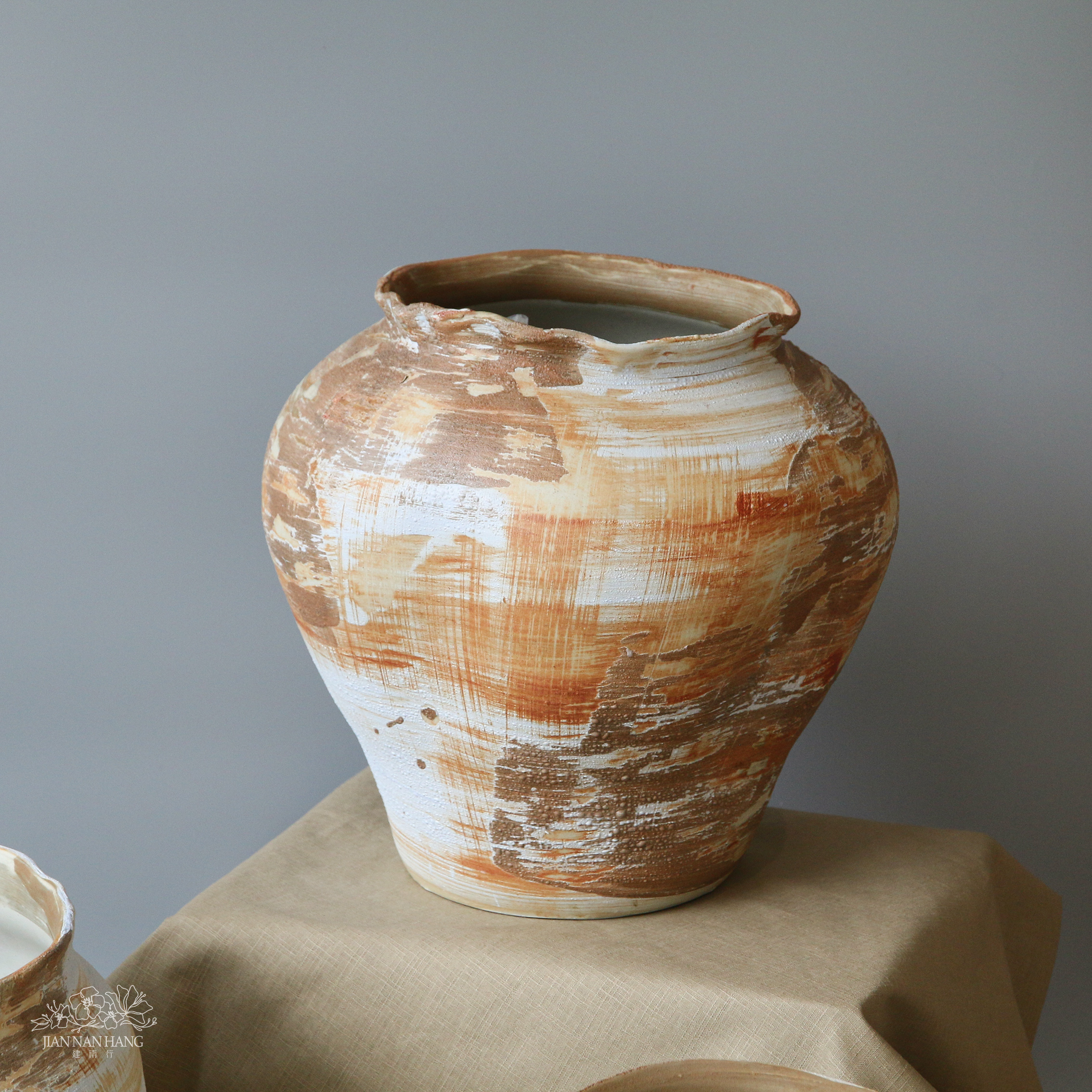 陶瓷花器 侘寂陶罐 淺咖 3款