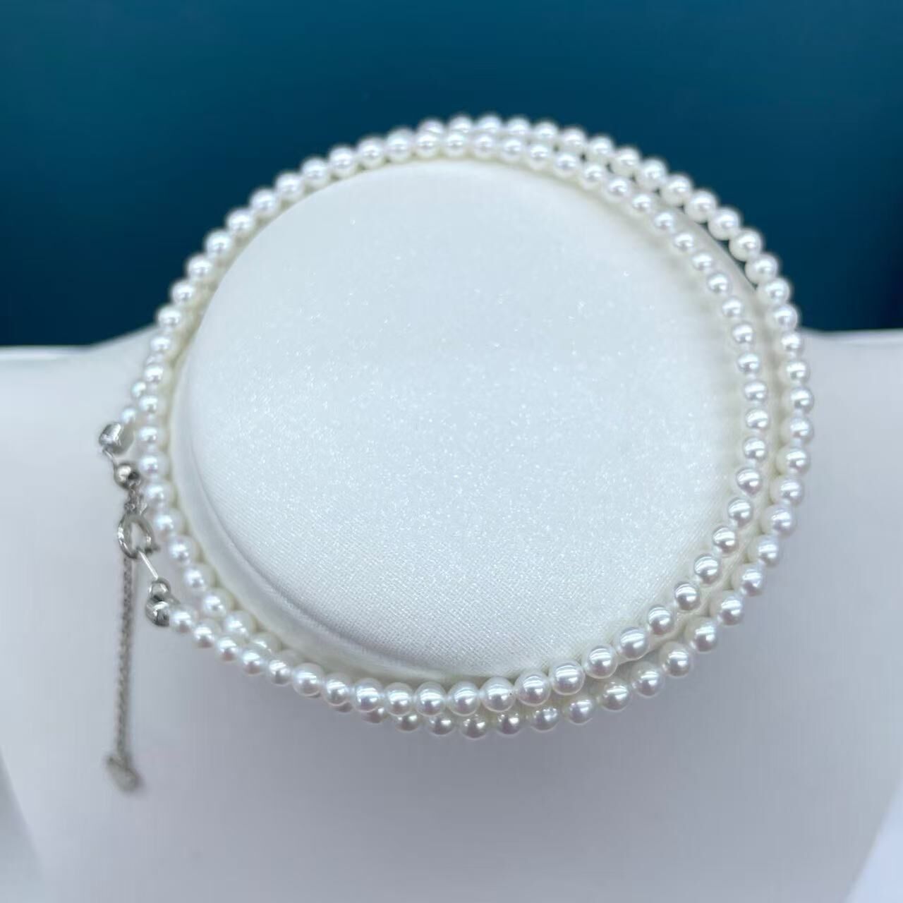 zc1627  S925淡水有核小米珠链3-4mm