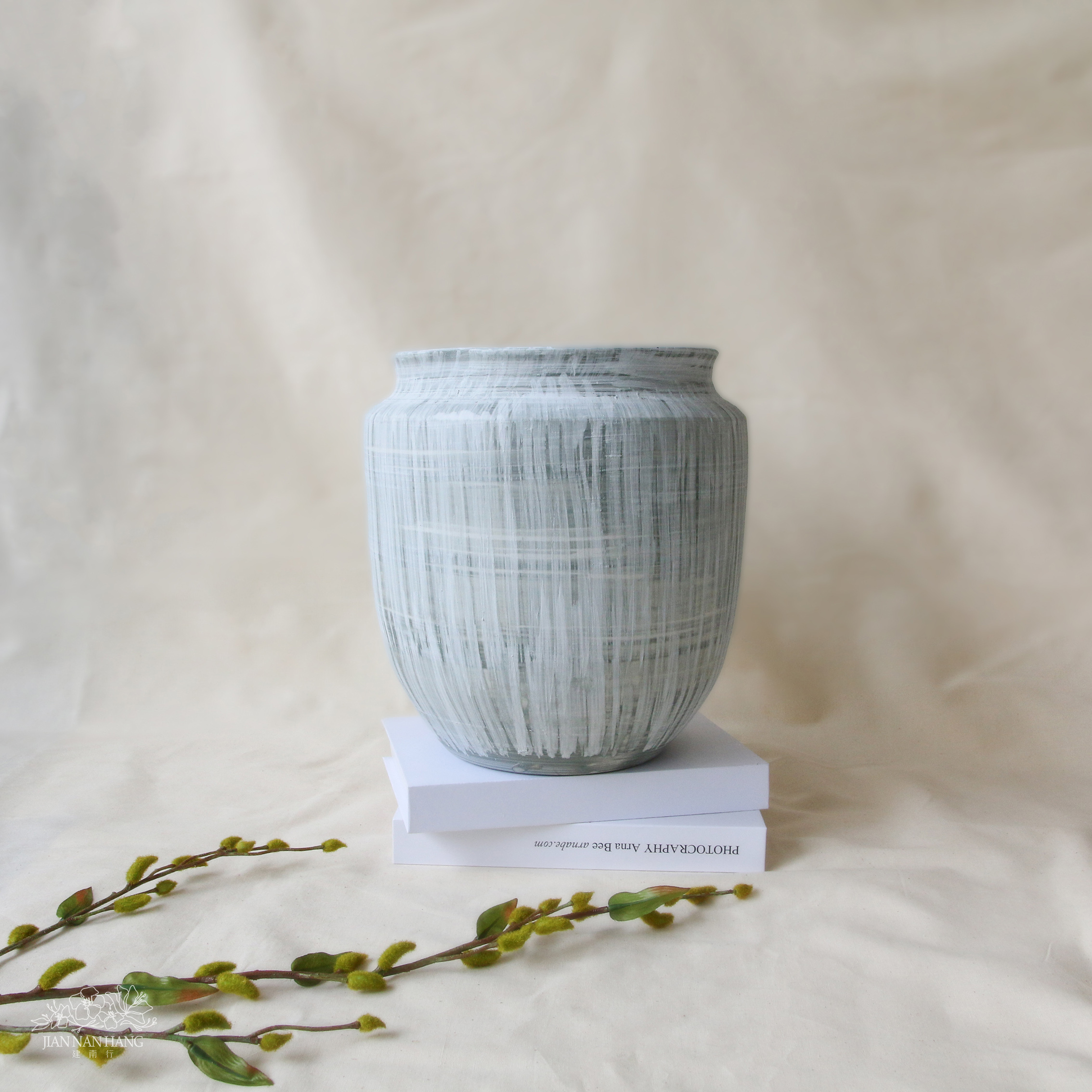 陶瓷花器 侘寂風陶罐 灰白 2款