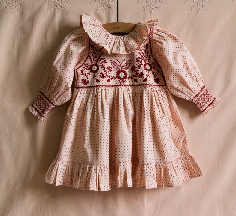 BONJOUR DIARY 點點花卉壓褶洋IRIS TUNIQUE