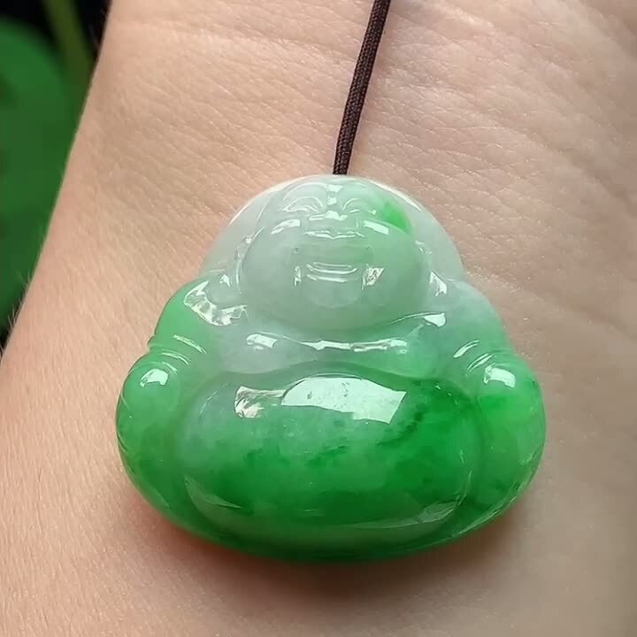 翡翠飄綠佛公,天然翡翠A玉, 緬甸玉, Jade, Jadeite