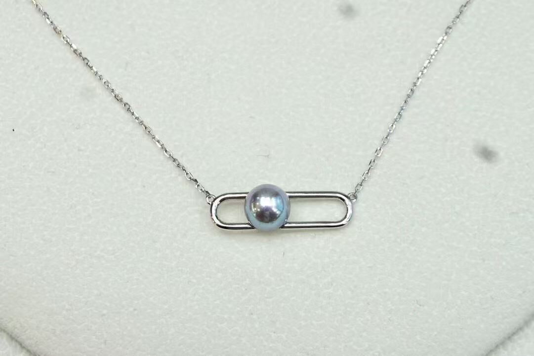 zc1633  S925-真多麻回形针锁骨链7-8mm