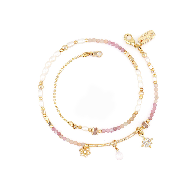 十月誕生石 • 洋蓍草 • 治癒 – 粉晶碧璽 – 手鍊