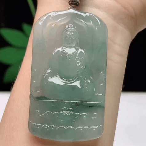 911328 翡翠冰種飄花觀音