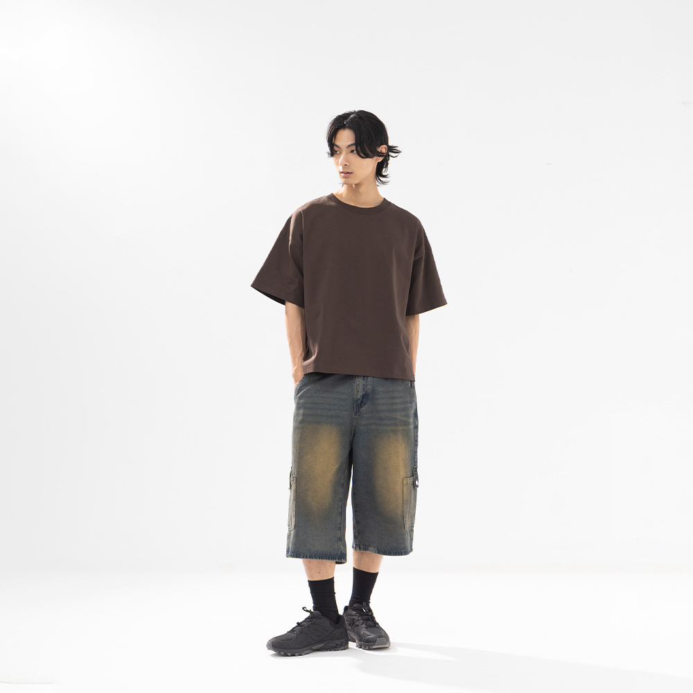 Men's Retro Washed Denim Capri Pants - Dark Blue S-XL【04011849】in stock+pre-order