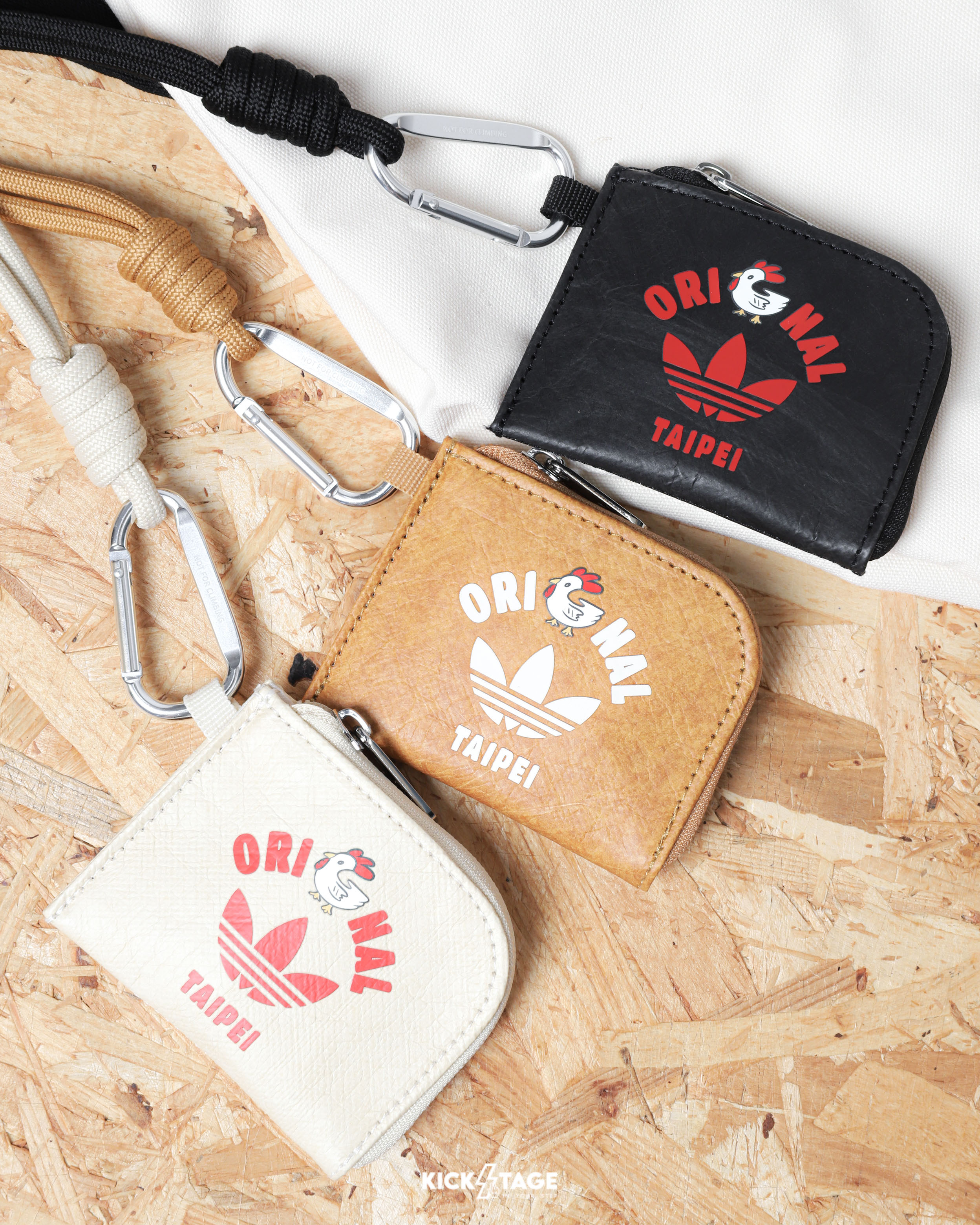 ADIDAS X TAIPEI TW CHKN LANYARO 米 黑 卡其 TAIPEI 台式 炸雞排 掛繩 拉鍊 小包 錢包 掛包【IB6937/KG3851/KG3852】ORIㄐNAL