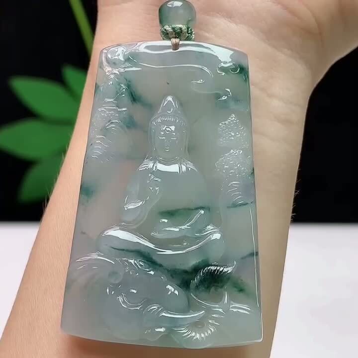 911329 翡翠冰種飄花普賢菩薩