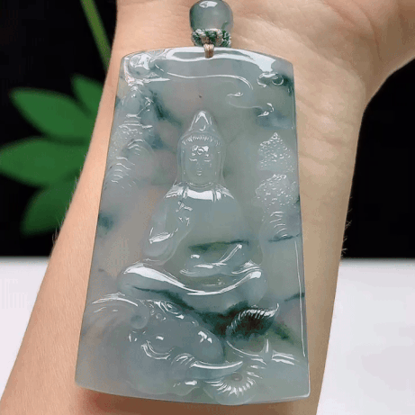 911329 翡翠冰種飄花普賢菩薩