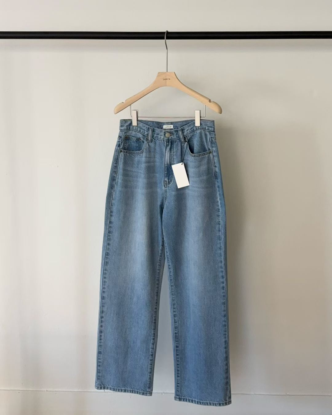 PE5016 水洗直筒貓鬚牛仔褲 (S/M/L)