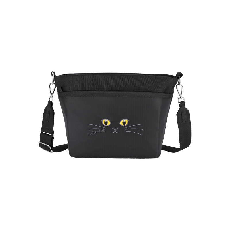 小型斜背方形包 (BLACK CATS EMBROIDERY)