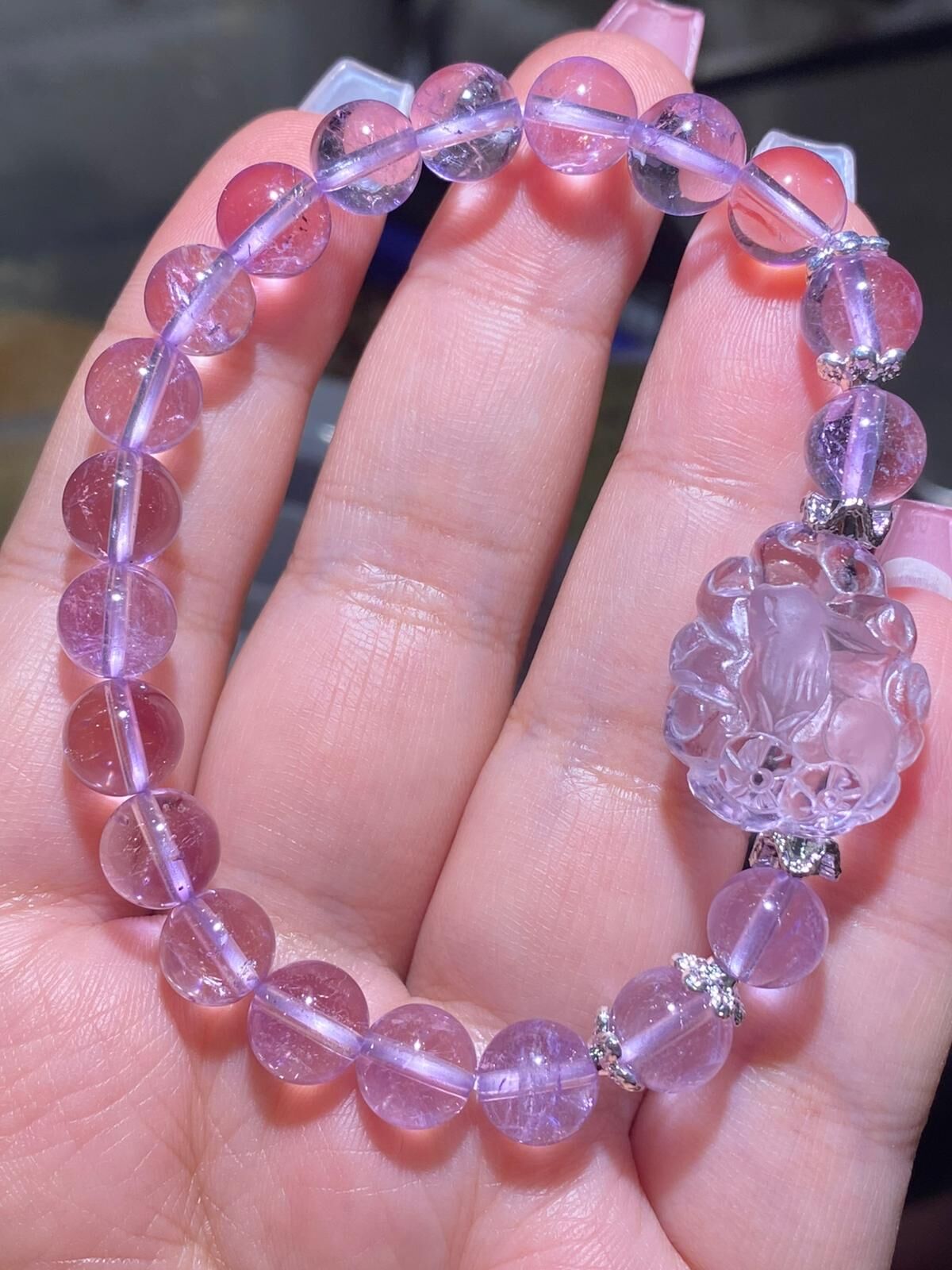 8-8.3mm薰衣草紫水晶手狐