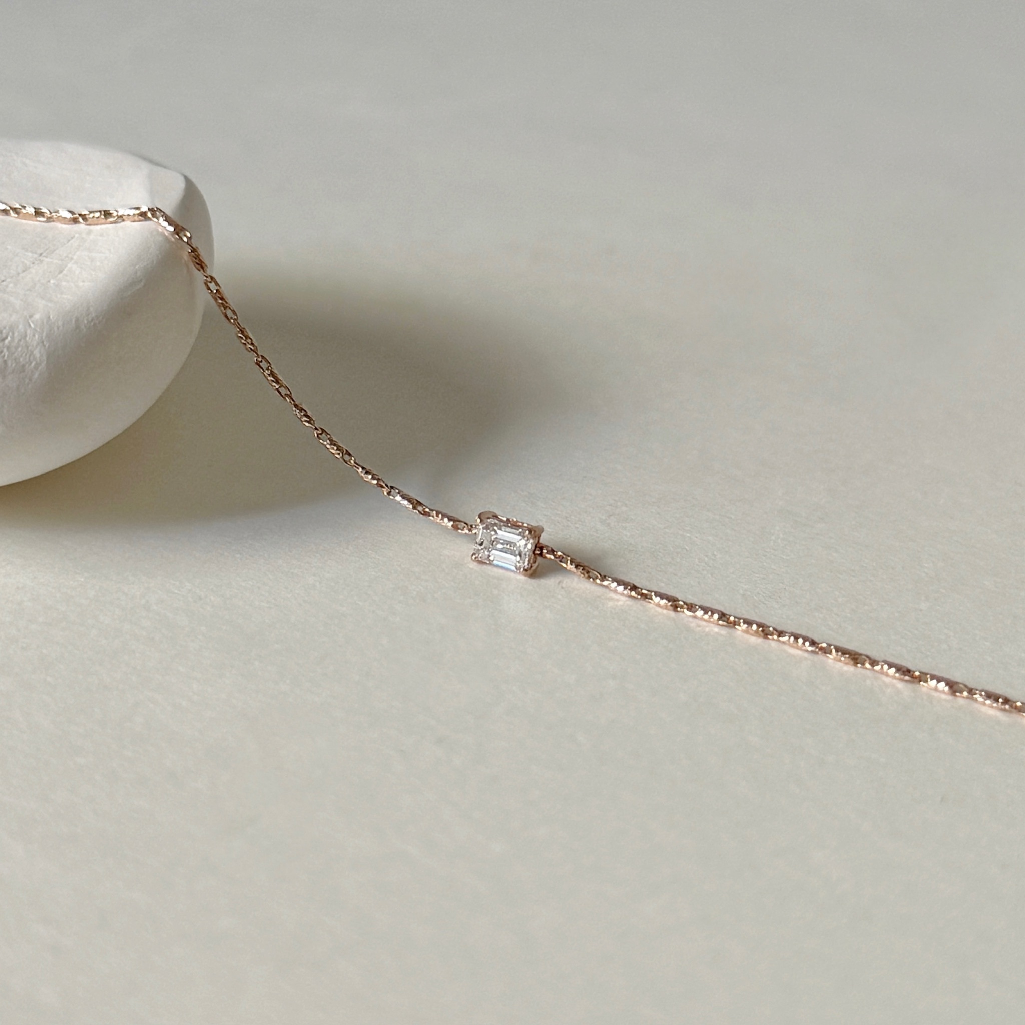 14K祖母綠切割真鑽節節手鏈