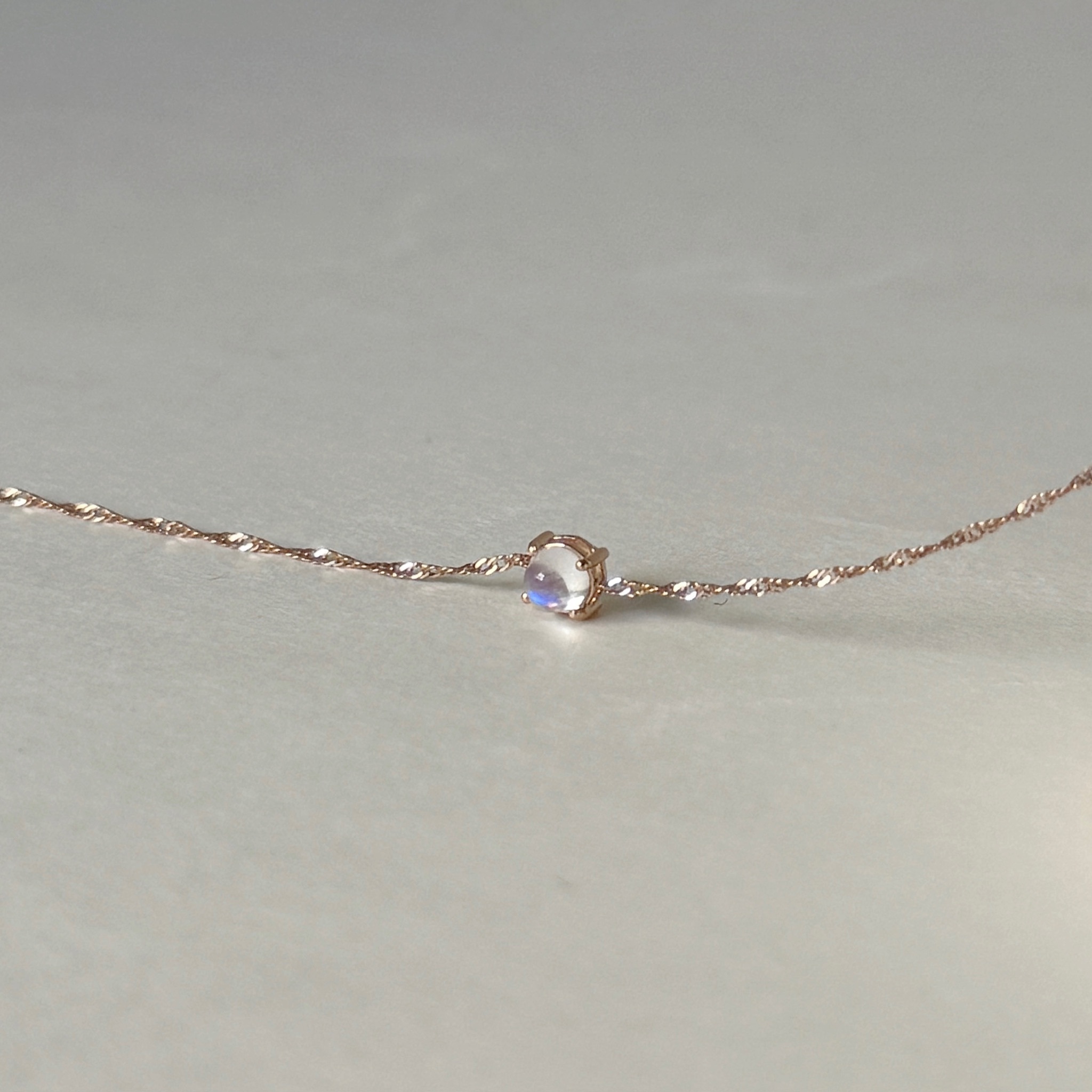 14K頂級月光石輕柔波紋手鍊