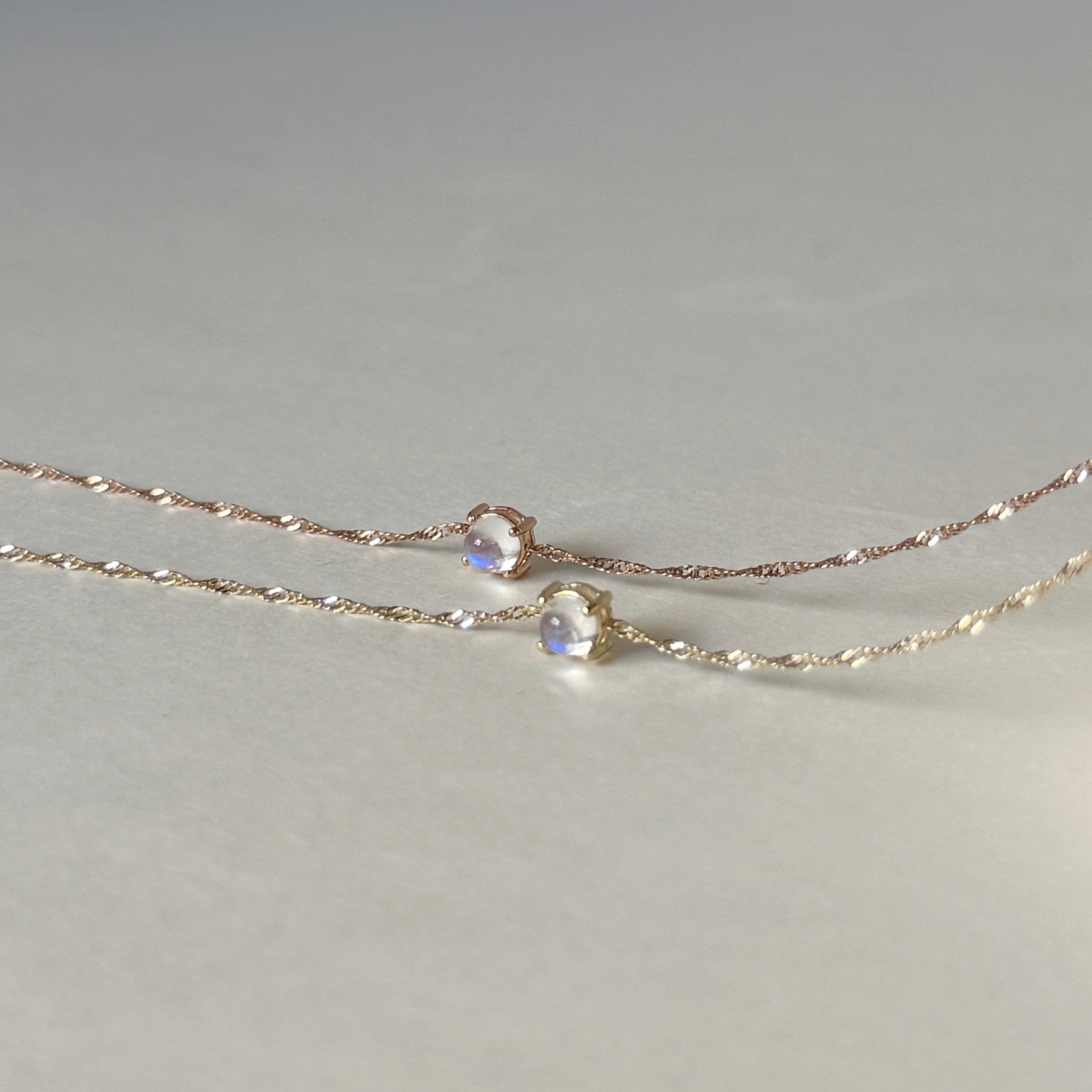 14K頂級月光石輕柔波紋手鍊