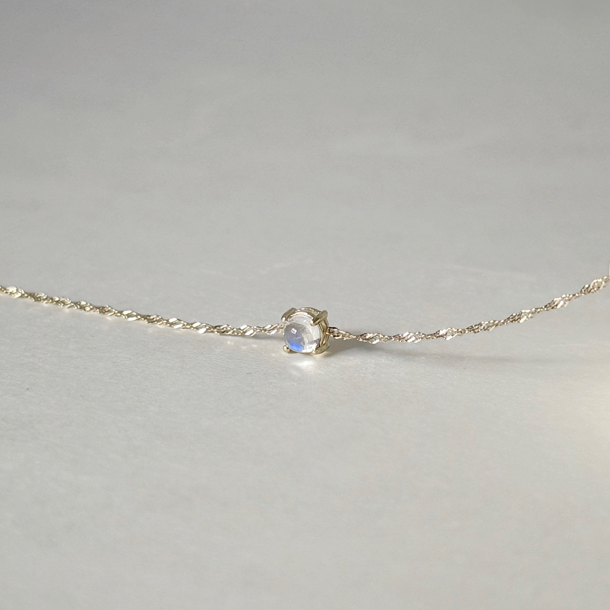 14K頂級月光石輕柔波紋手鍊