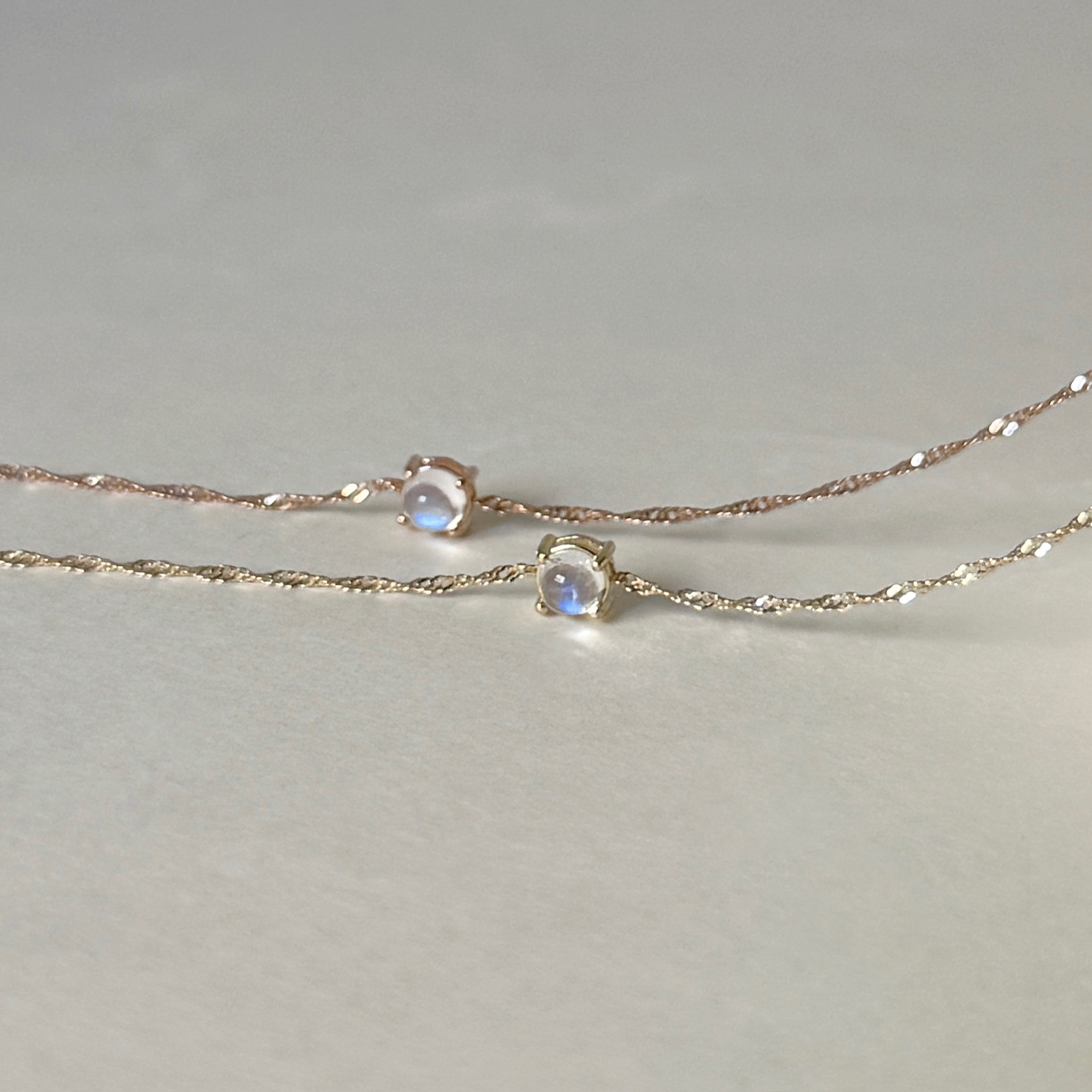 14K頂級月光石輕柔波紋手鍊