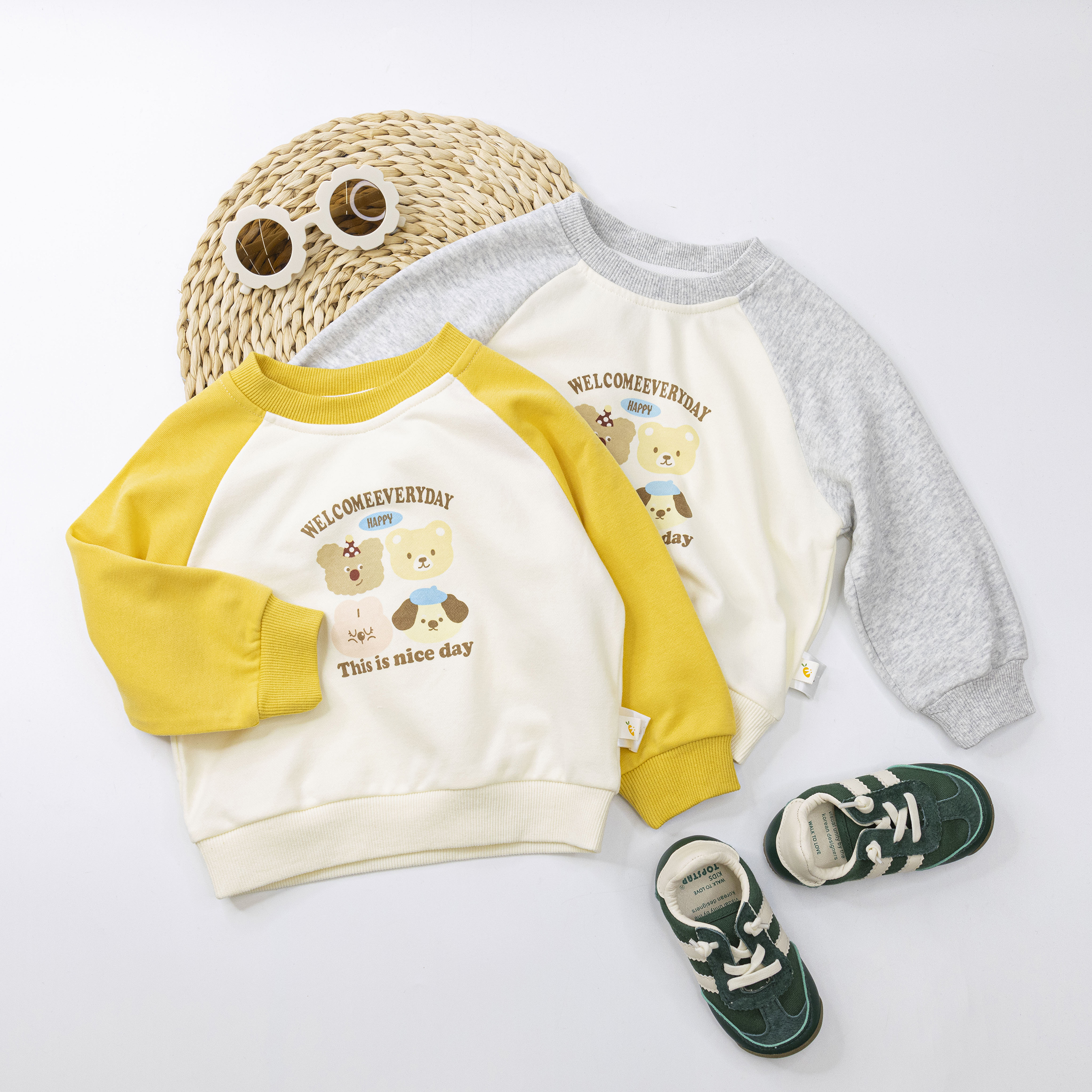 【H55329】童趣動物好朋友舒適上衣＊二色