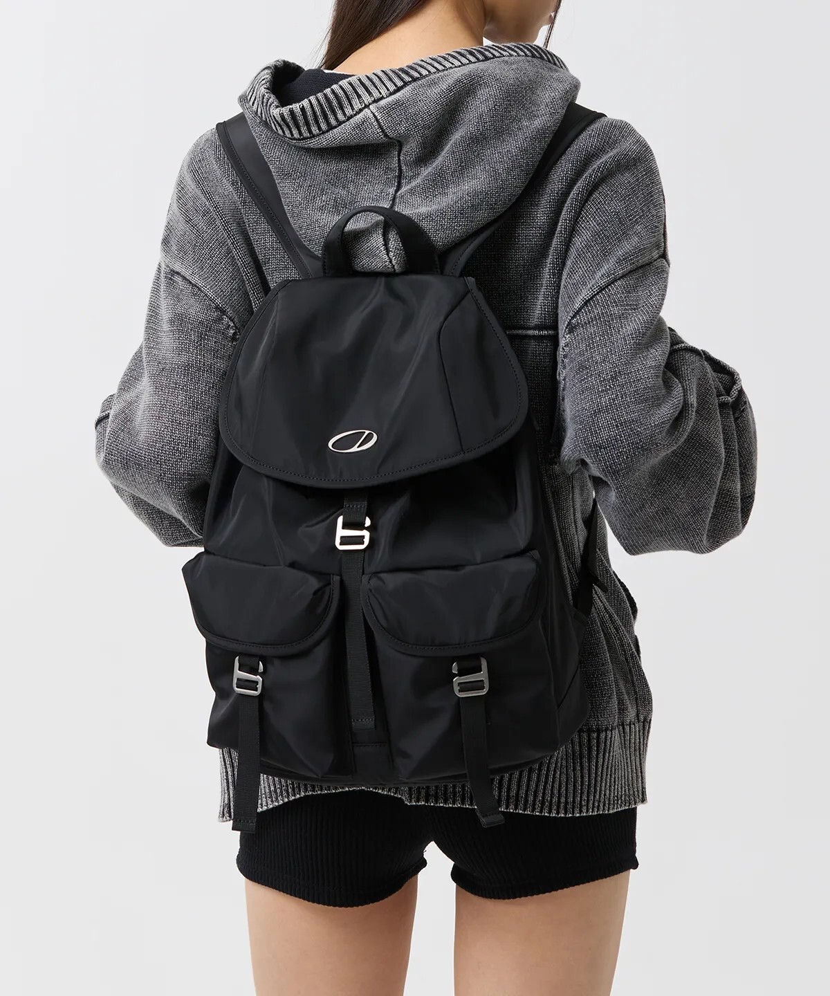 【OWN】ODDSTUDIO 雙袋 後背包 小包 尼龍 基本款 簡約 方便 筆電 黑色 韓國限定