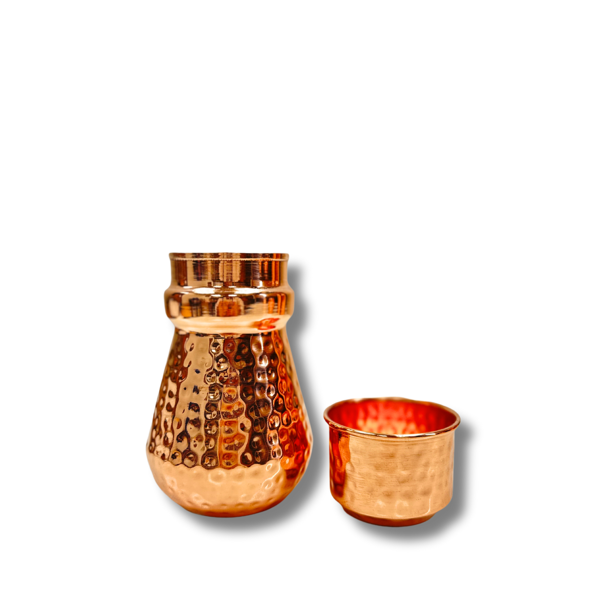 印度製手工銅睡房水壺 (錘紋)