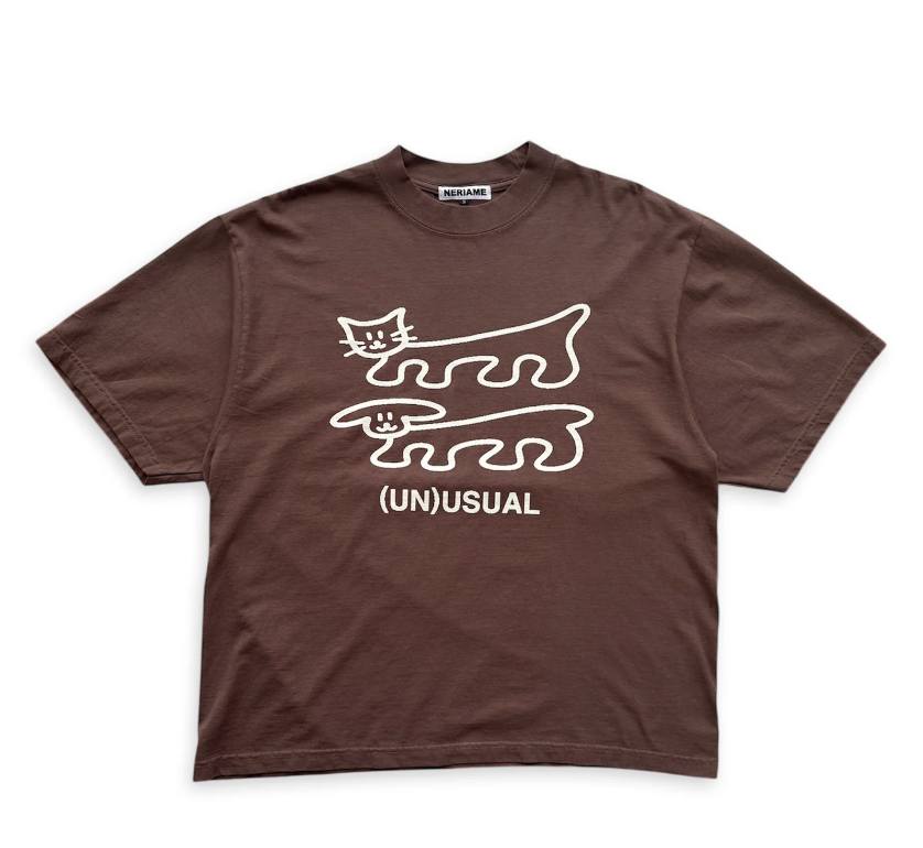 (UN) USUAL TEE (MOCHA) size L