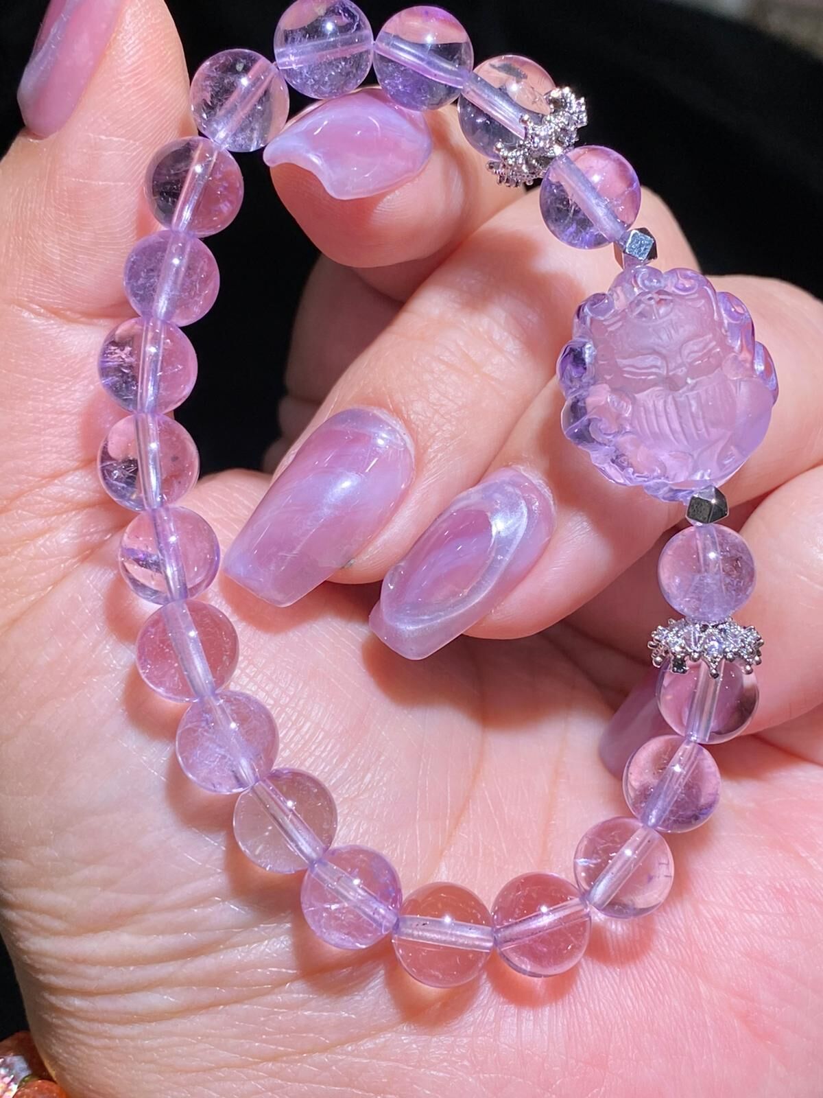 8-8.3mm薰衣草紫水晶手狐