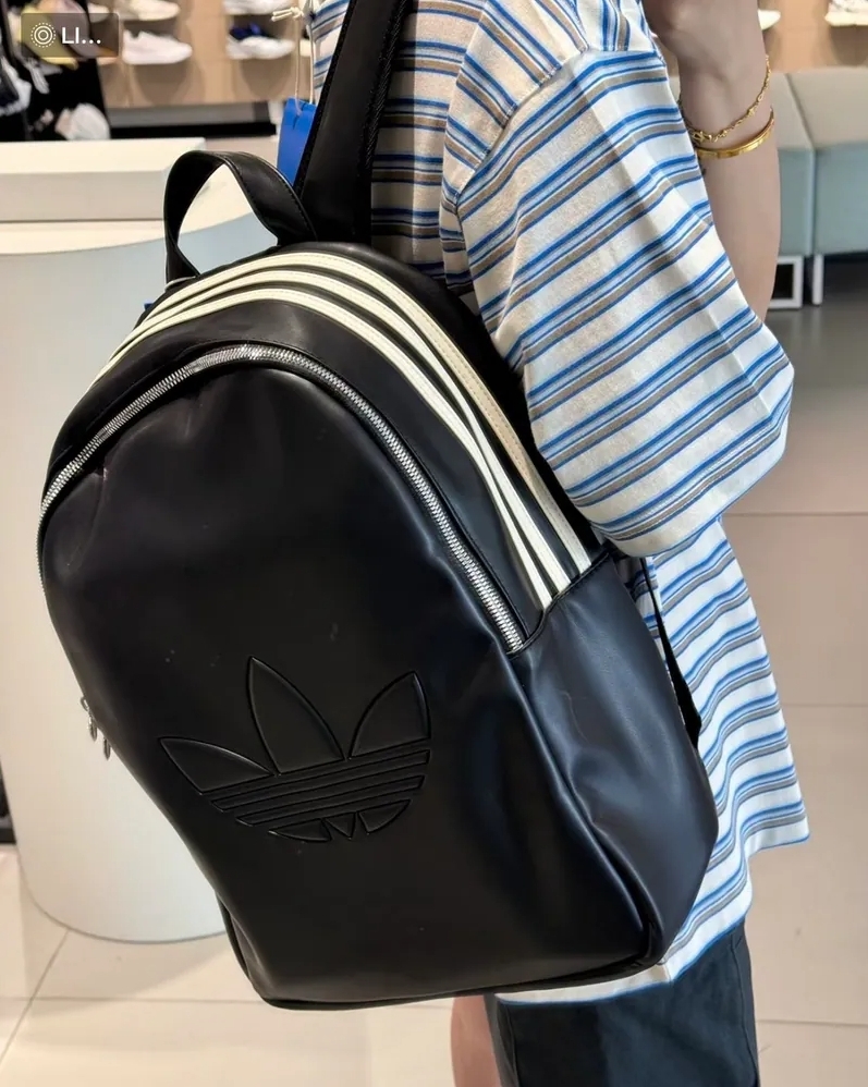 <超扯降價> Adidas Originals 皮革 大容量 雙肩包 後背包 黑色 JC5999