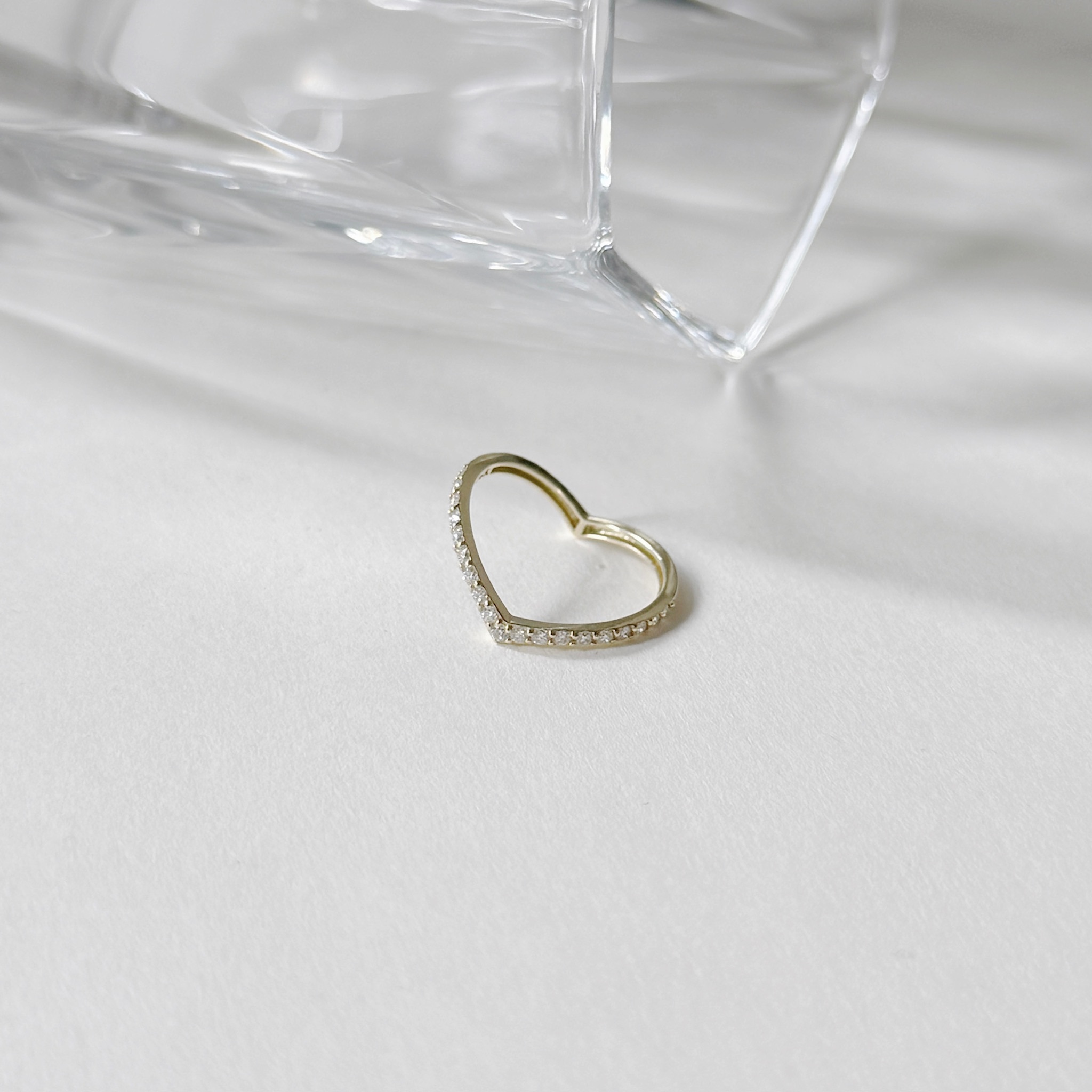 14K雙面戴真鑽V形戒指