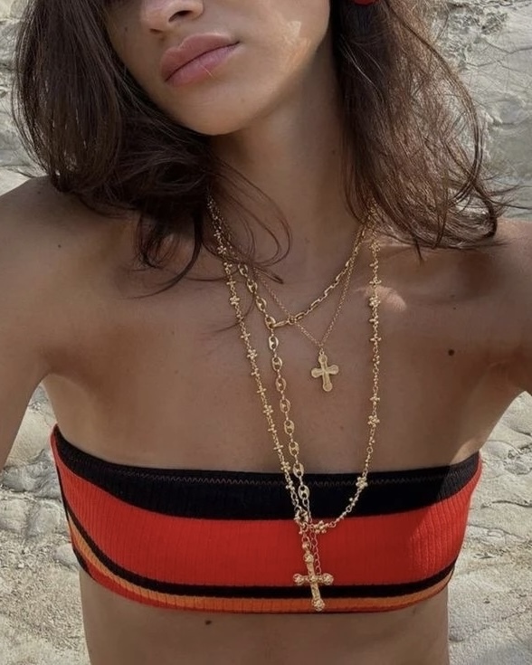 <疊戴首選!> En Route Mini Cross Pendant Necklace 迷你 吊墜 小十字架 項鍊 金銀