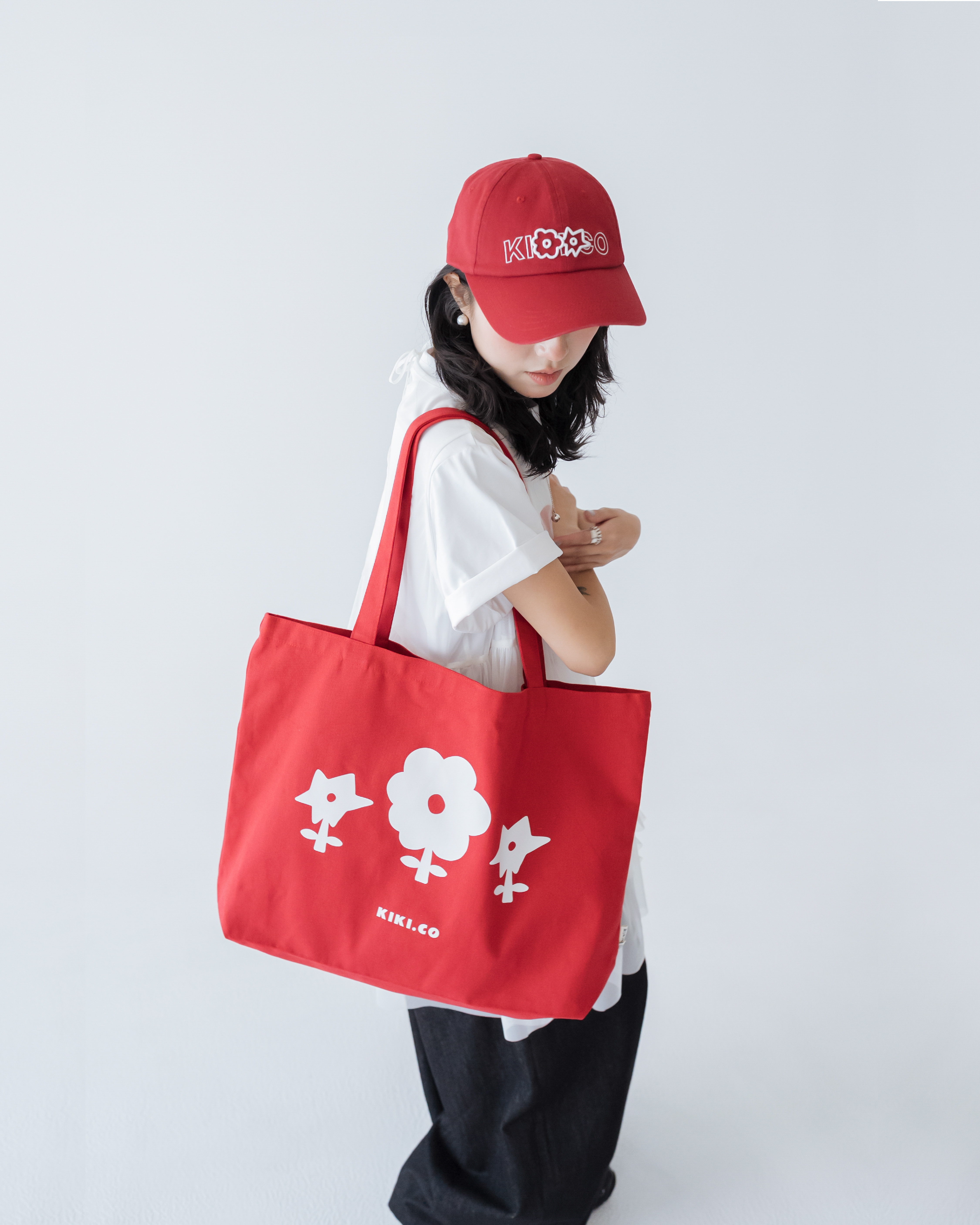 【 Kiki.co Made 】Kiki And Bouba Colorful Tote - Red