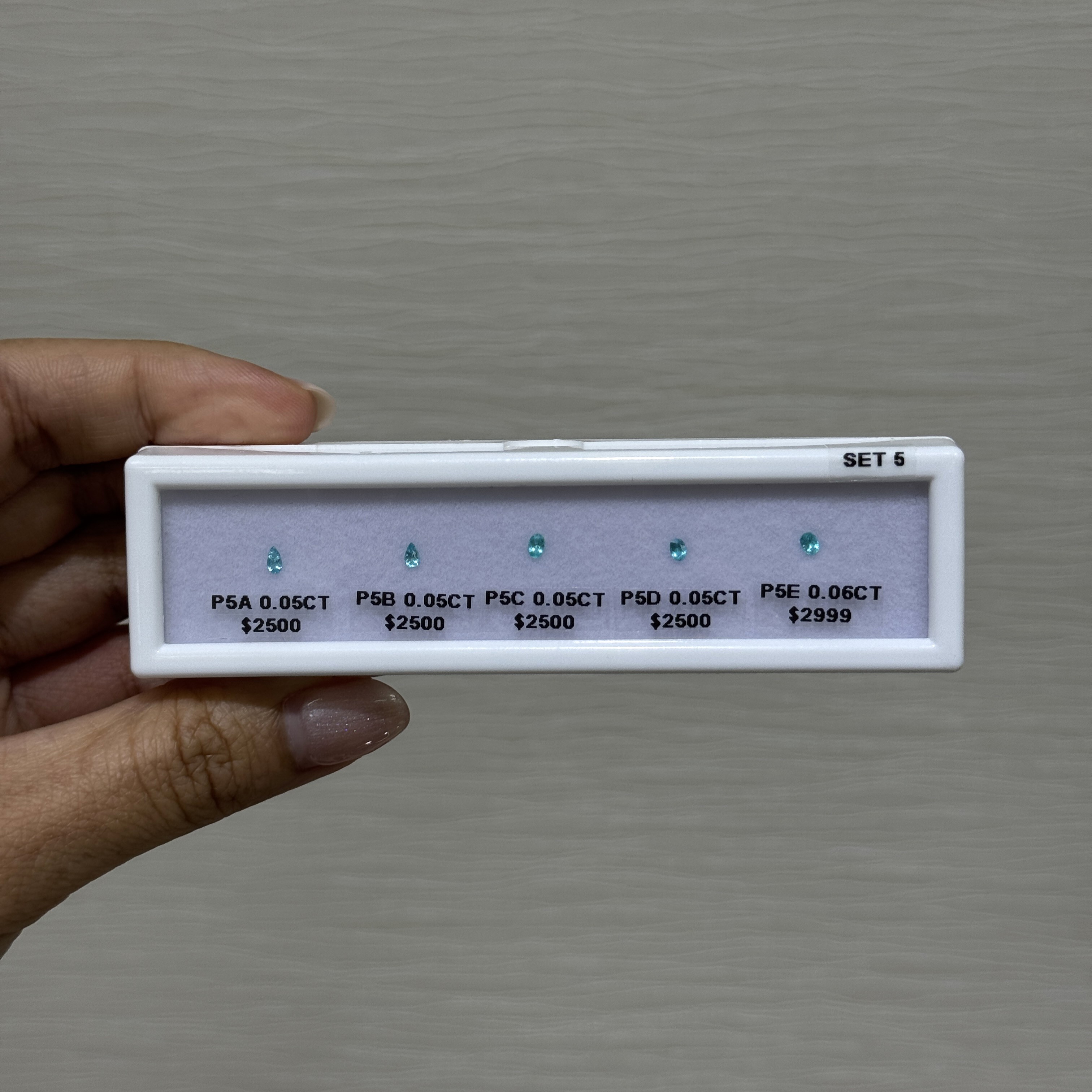 (Set 5) Brazil Paraiba loose diamond