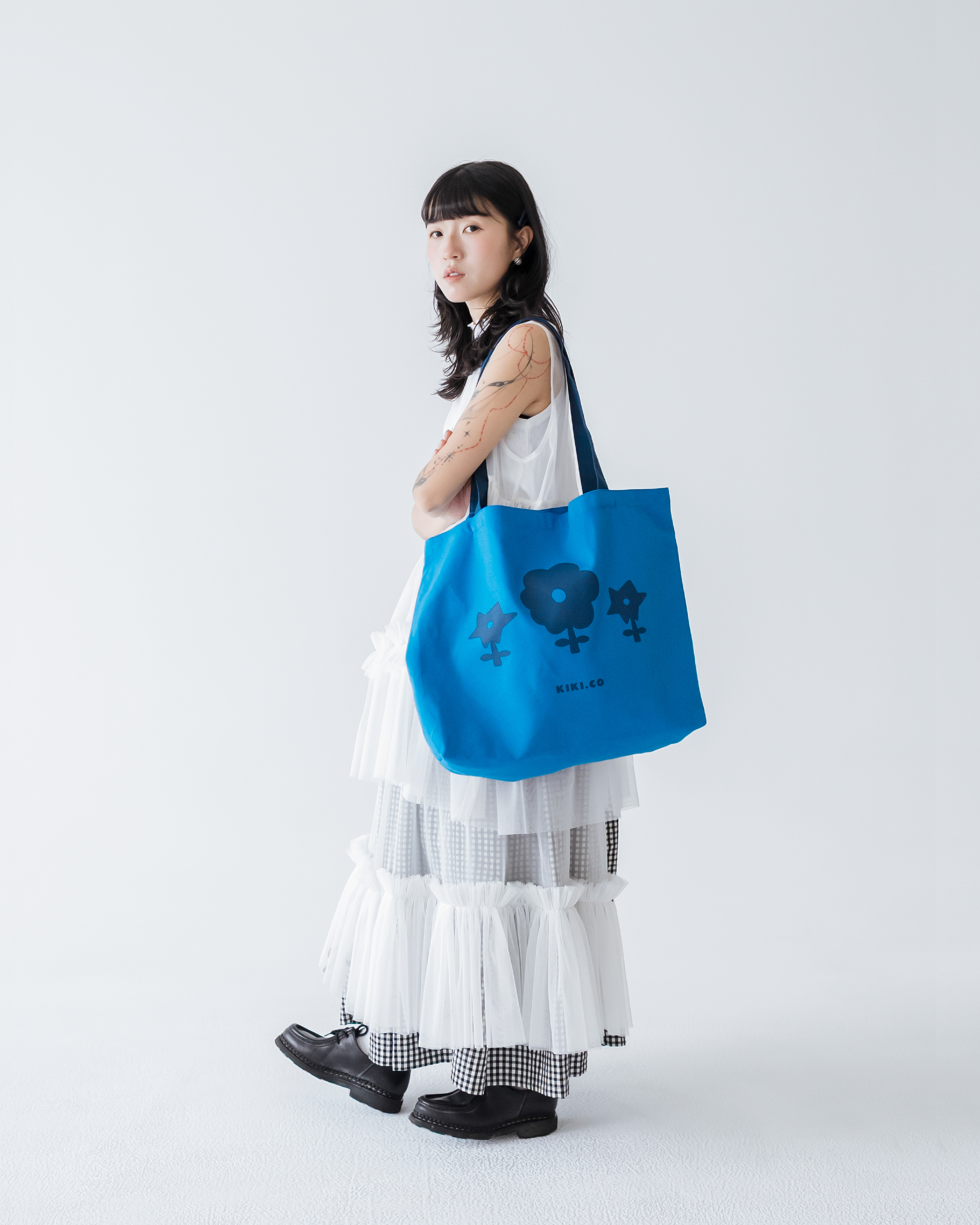 【 Kiki.co Made 】Kiki And Bouba Colorful Tote - Blue