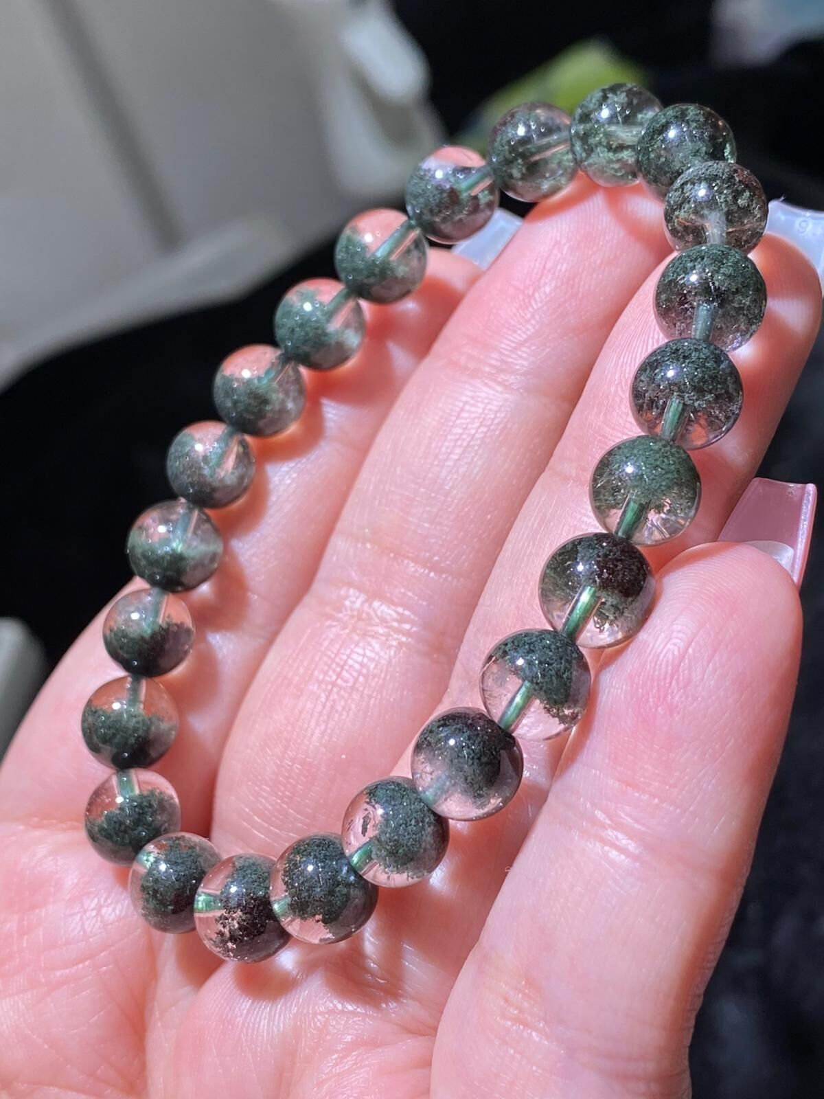 8-8.3mm綠幽靈聚寶盆手串