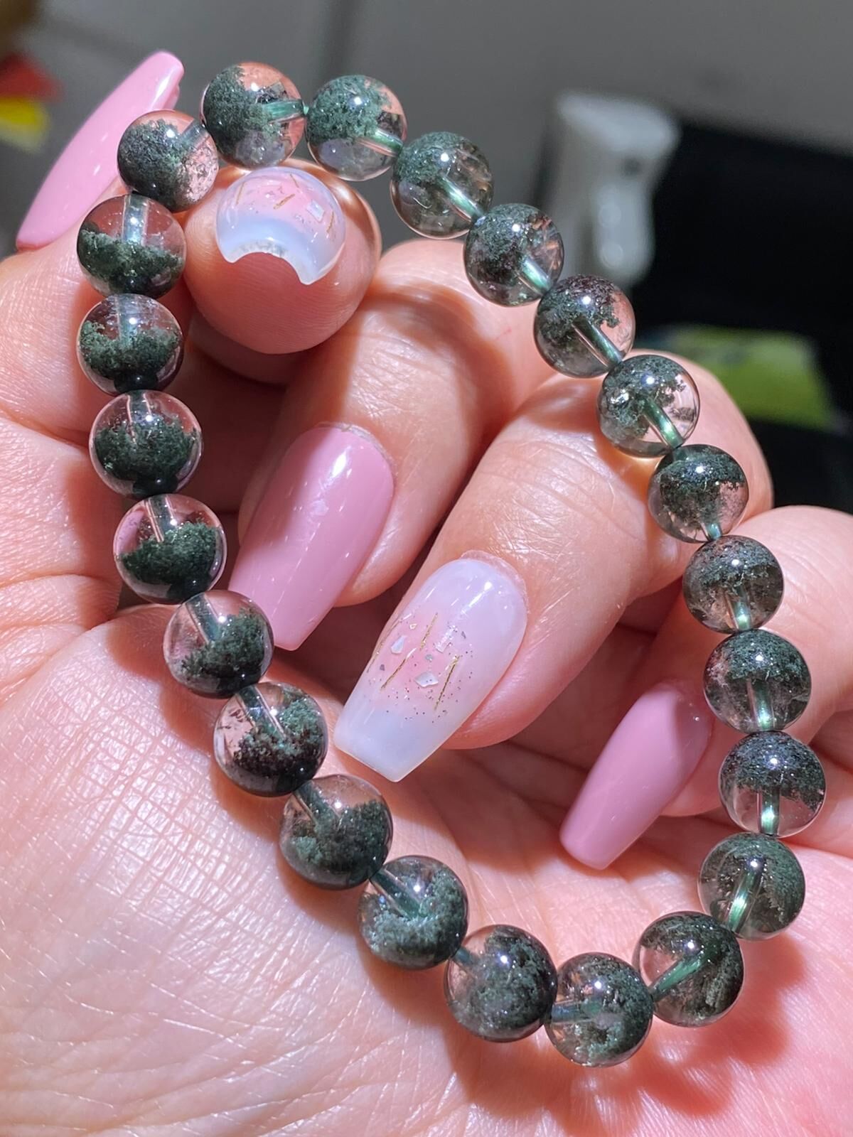 8-8.3mm綠幽靈聚寶盆手串