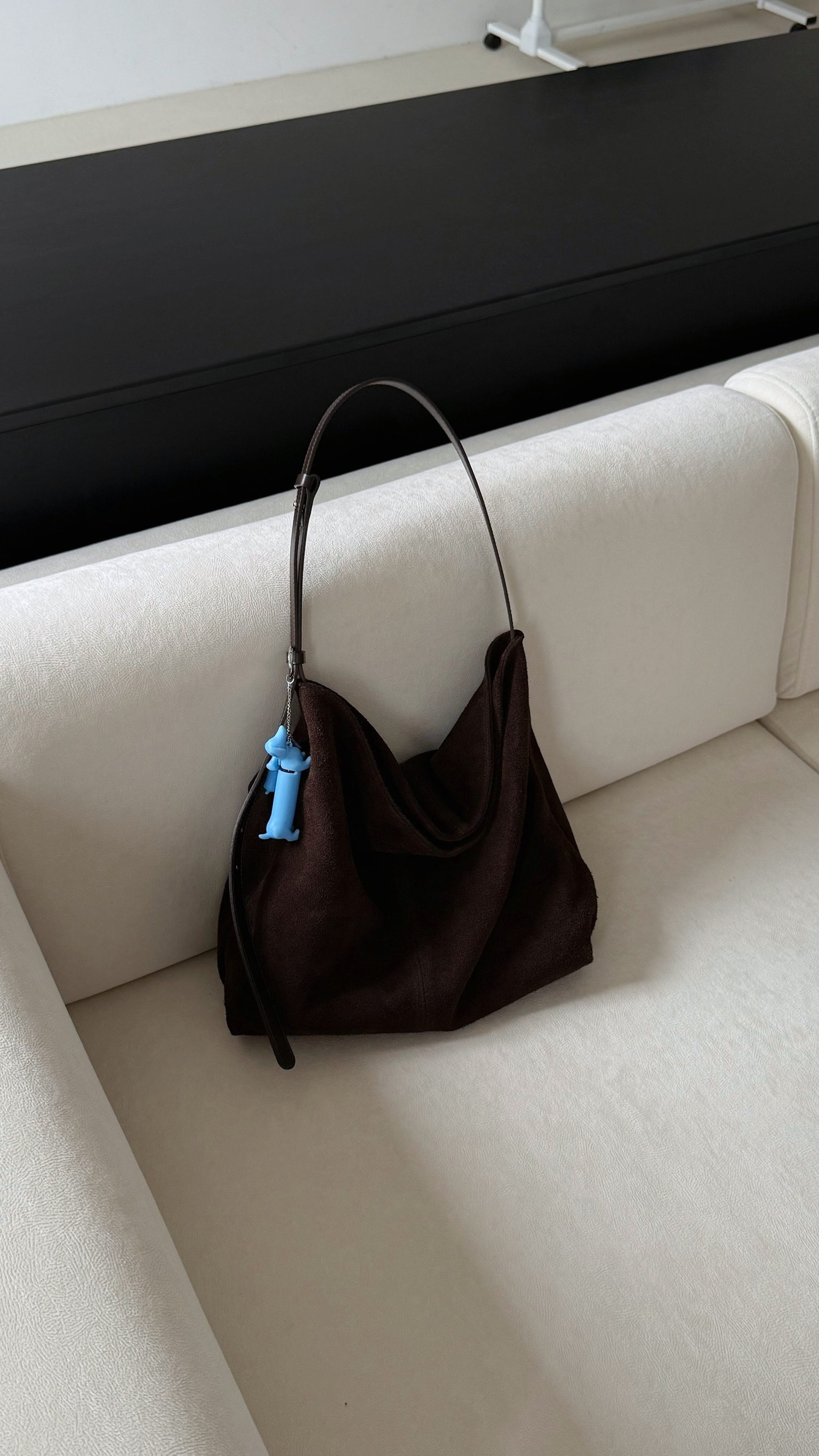 設計師款輕鬆拎出門真牛皮包(麂皮棕)