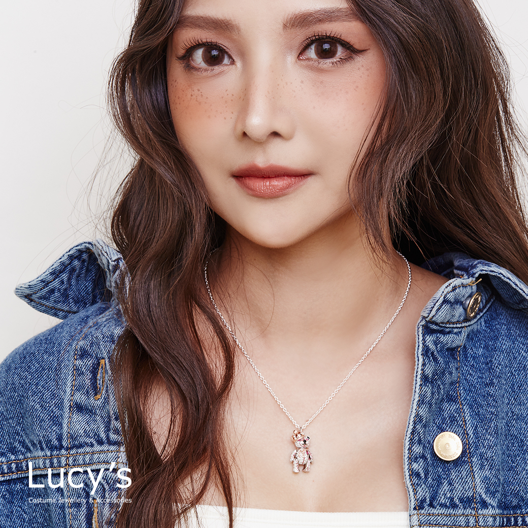 純銀寶石小熊系列｜滿鑽皇家小熊 項鍊 (127154)