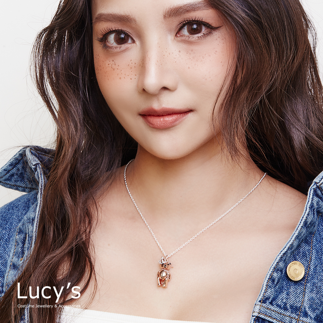 純銀寶石小熊系列｜公主小熊 項鍊 (127153)