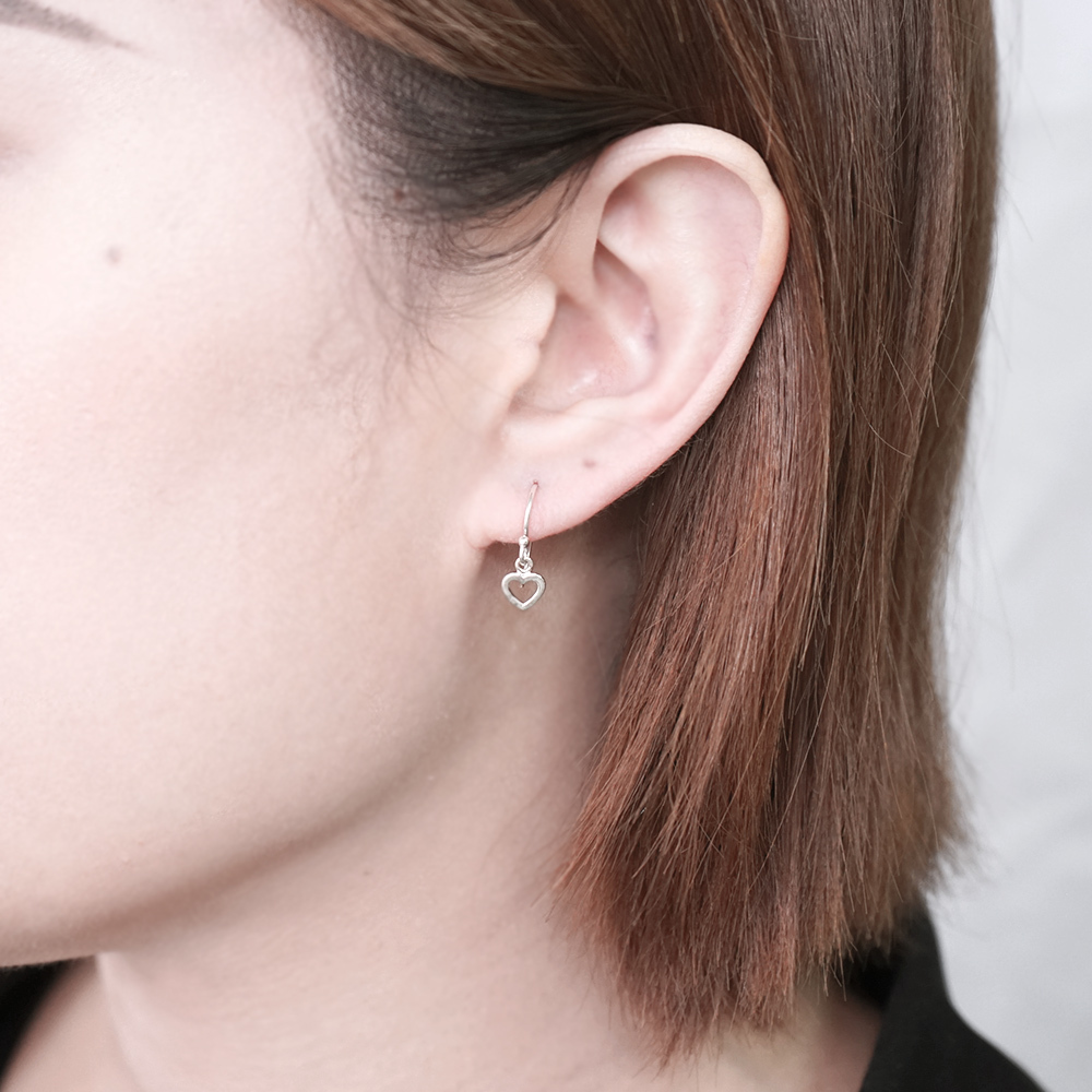 蜜糖甜心 925純銀 垂墜耳環 愛心造型 女生耳環