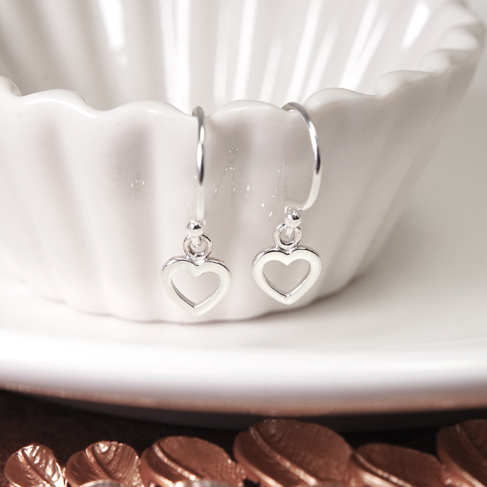 蜜糖甜心 925純銀 垂墜耳環 愛心造型 女生耳環