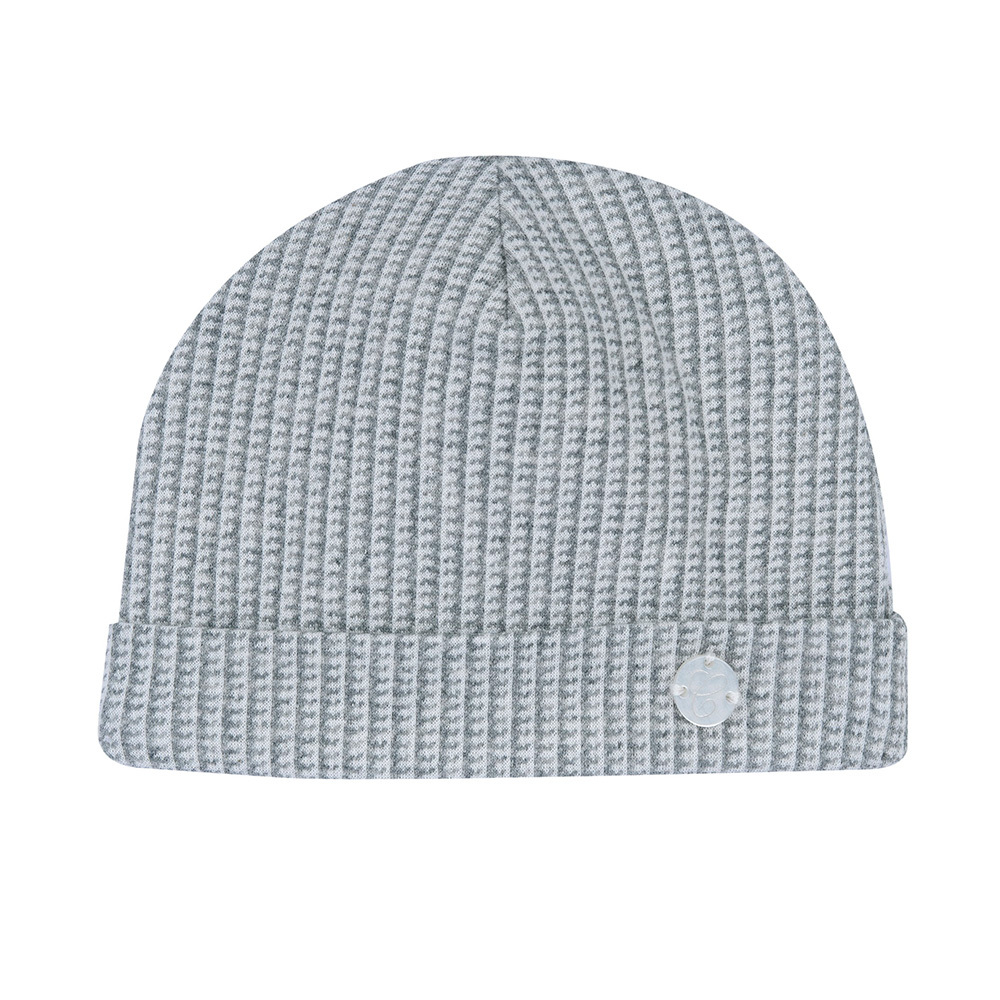冬雪-灰格反折嬰兒帽
