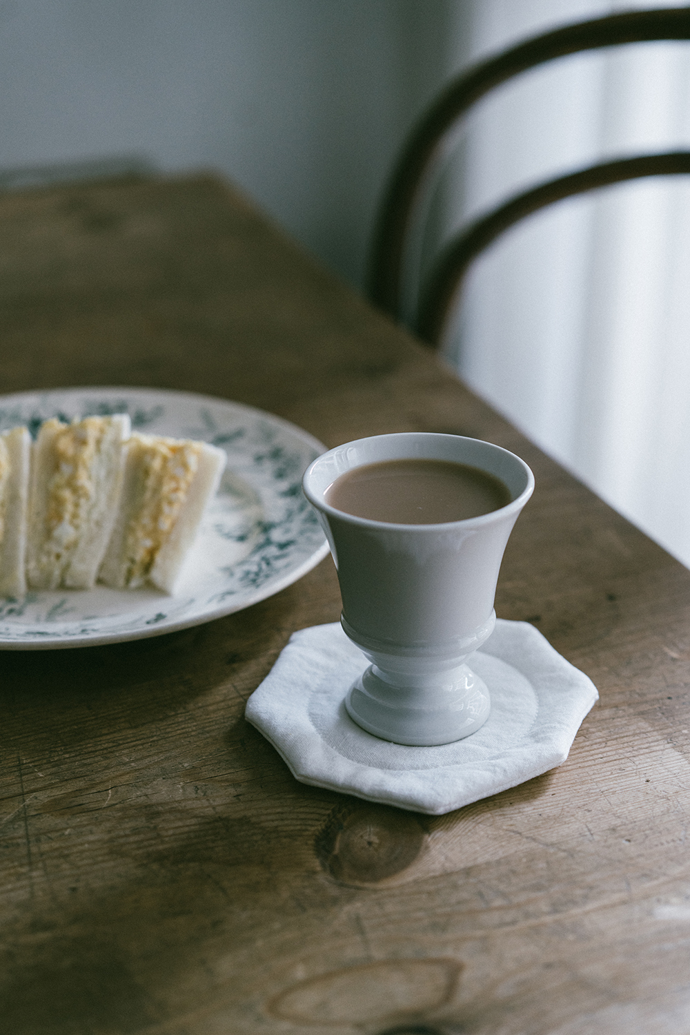 日本布作家宇佐美 Vermilion's GALLERY手工縫製珍珠白八角杯墊