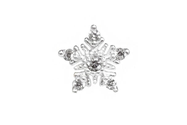 純銀鑲鑽雪花造型鎖珠式耳環