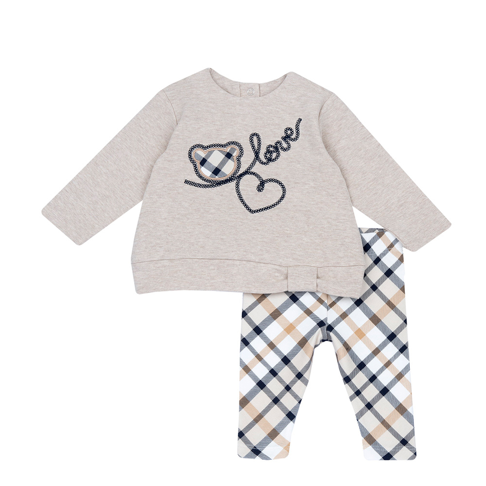 泰迪公主-麻花+菱格褲長袖套裝