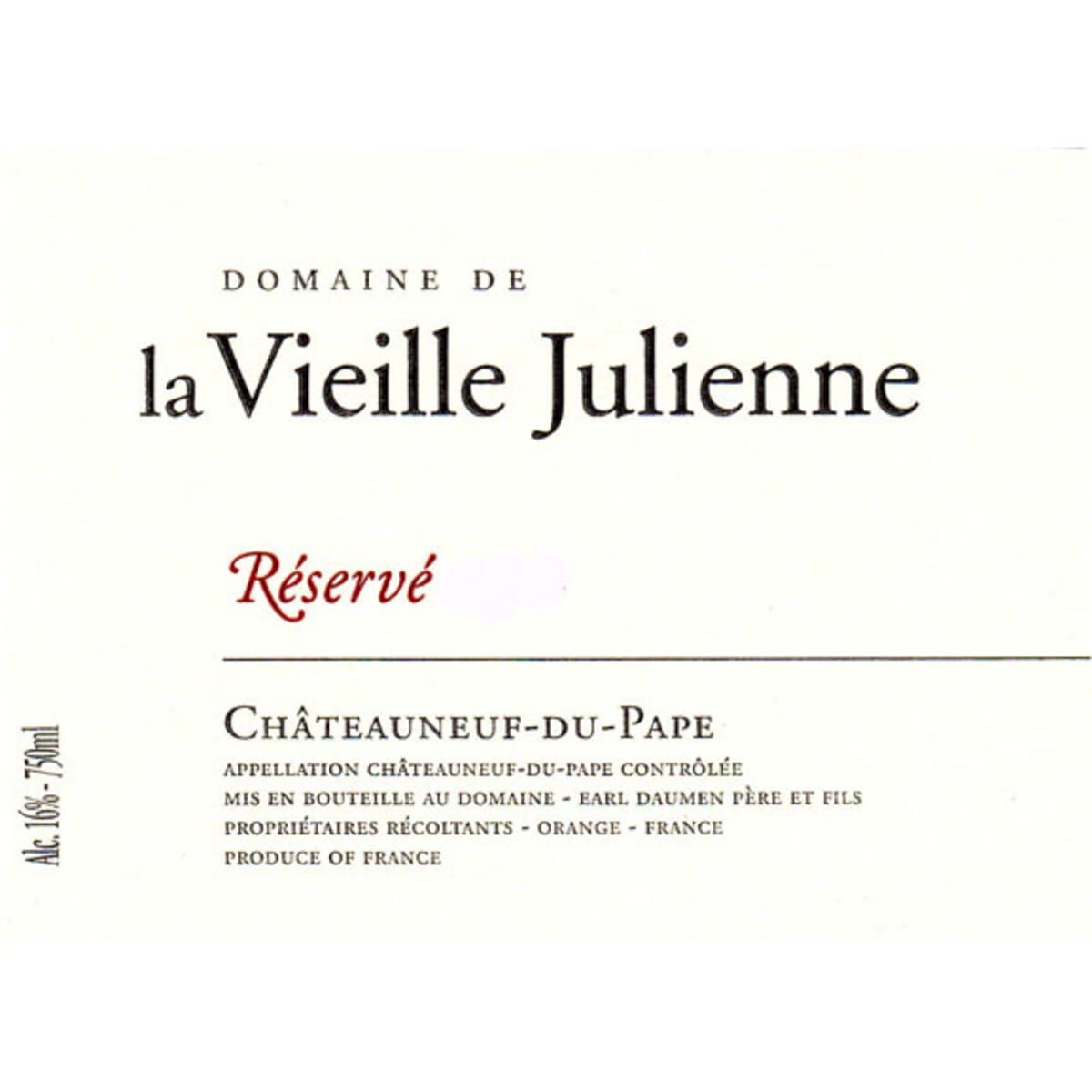 La Vieille Julienne Chateauneuf du Pape Reserve 2012 (RP98)