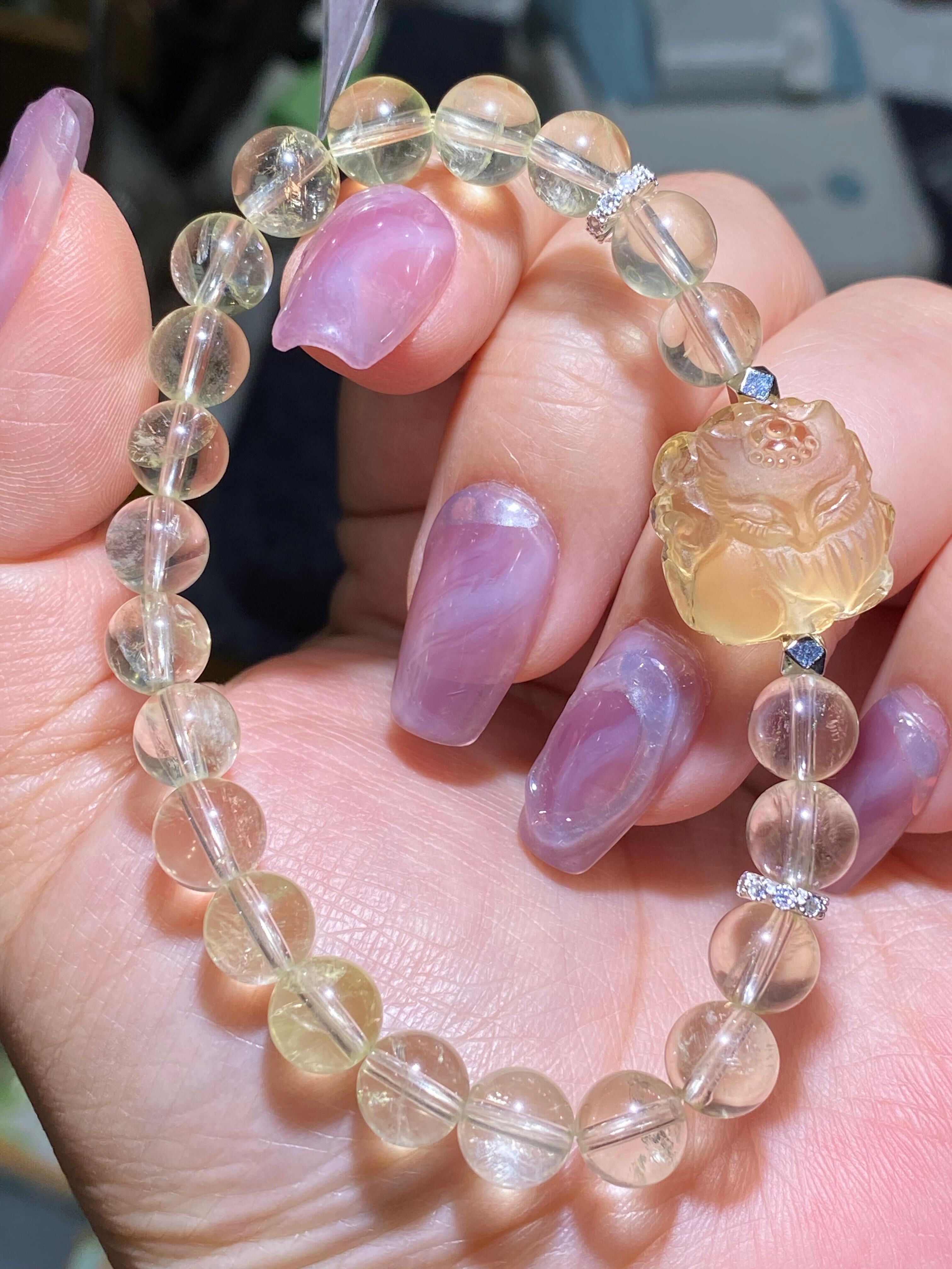 7.5-7.8mm黃水晶九尾狐手串