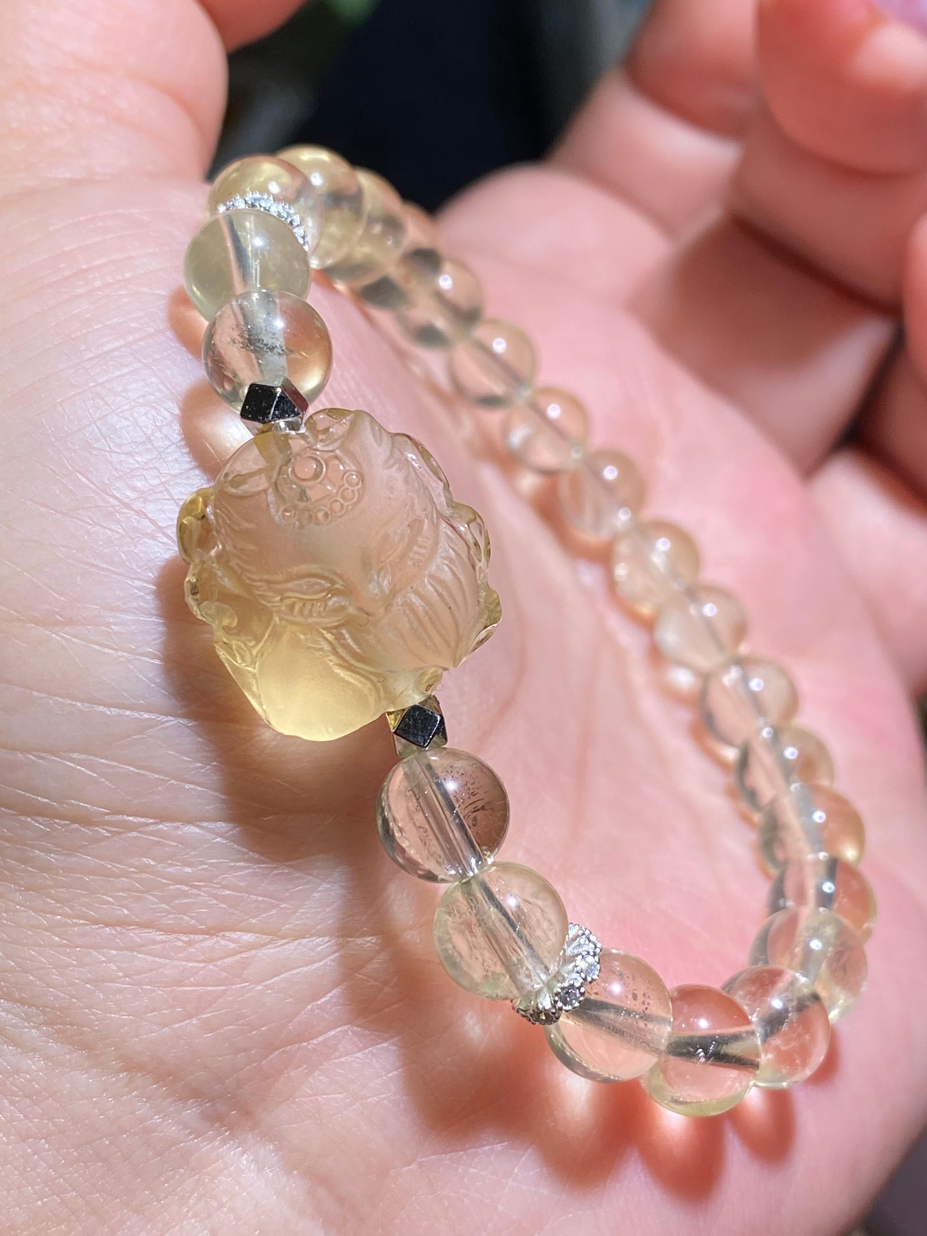 7.5-7.8mm黃水晶九尾狐手串