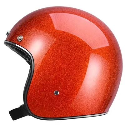 AMZ COSTA 818 素色 閃光橘 3/4罩 復古帽 安全帽