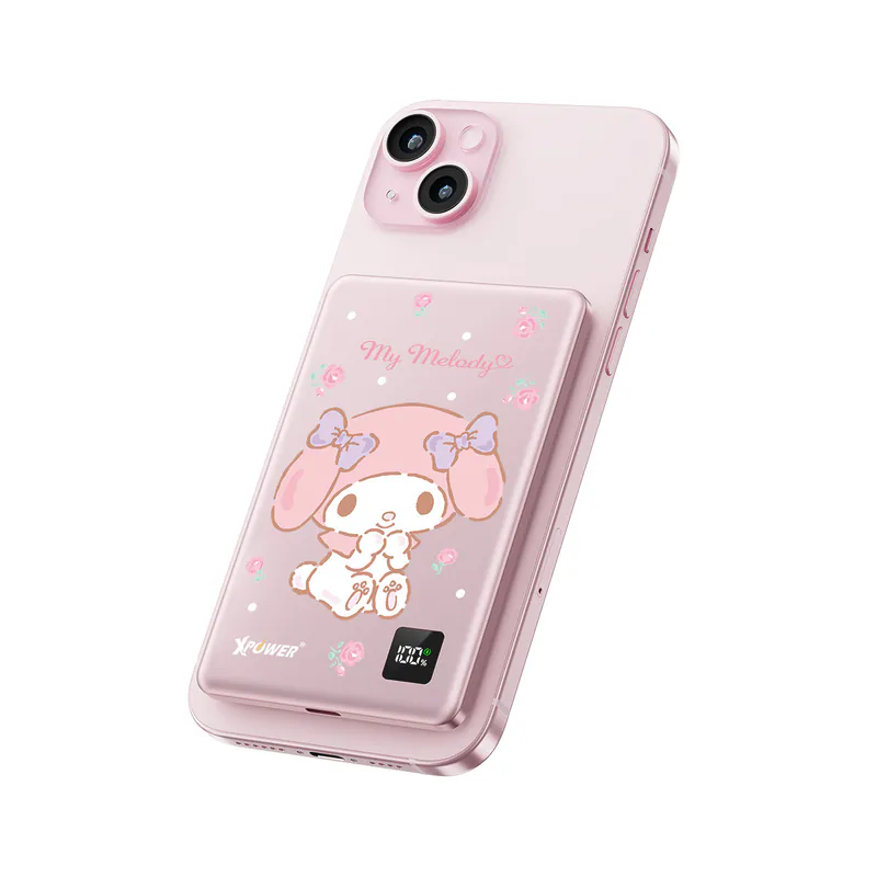 (3C認證版)XPower x Sanrio My Melody 3合1磁吸+PD3.0 5000mAh鋁合金移動電源 (M5K)