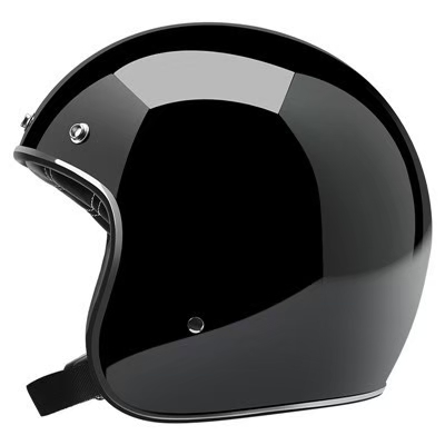 AMZ COSTA 818 素色 亮黑 3/4罩 復古帽 安全帽